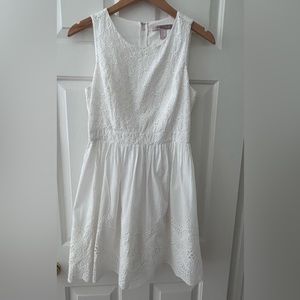 Forever 21 White Eyelet Dress 100% Cotton Fully Lined Size XS